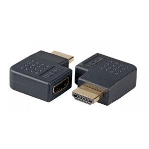 HDMI™ Adapter, 2x HDMI™-A, F-M (left angled), black