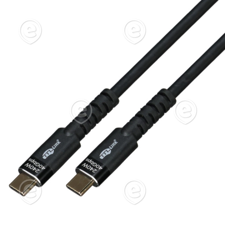 USB4 Gen 3x2 kaabel 240W/5A 8K60Hz 0,5m, TPE isolatsioon, must 