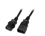 Extension Cable C20 180° - C19 180° with IEC Lock, black 1m