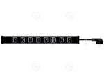 PDU 9xSchuco 16A, cord 1,5m C14 connector 230V, RAL RAL9005  