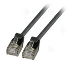 RJ45 Patch cable U/UTP, Cat.6A, Raw cable TPE 3,6mm ultraflex, 1,0m, black