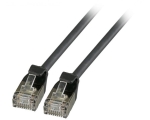RJ45 Patch cable U/UTP, Cat.6A, Raw cable TPE 3,6mm ultraflex, 0,25m, black