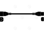 Power Cable CEE7/3 90° - C13 180°, orange, 1.8 m, 3 x 0.75 mm²