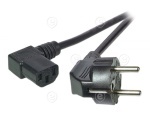 Power Cable CEE7/3 180° - C13 90°, black, 2,0 m, 3 x 0,75 mm²