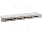 Patch panel 24-port, unloaded, silver metallic    