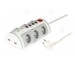 6-way Socket strip withswitch, 2xUSB,2xRJ45,2xRJ11