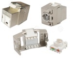 Patch cable coupler 2 x RJ45 jack, Cat.6A, DIN rail