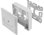 Central plate 45x45mm for 2 keystones, outlet slanted