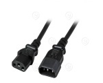 Molded straight IEC320C14 plug and molded straight IEC320C13 connector