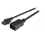 Extension Cable C20 180° - C13 180°, Black, 1.8 m, 3 x 1.00 mm²