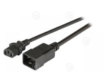 Power Cable Schuko 90°-C13 180 °, black, 2m, 3 x 