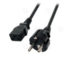 Extension Cable C14 180° - C13 180°, Dual Lock, Black, 1,0 m