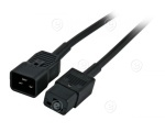 Extension Cable C20 180° - C19 180°, black 1m