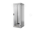 Network Cabinet PRO 24U, 600x800 mm, RAL7035 Front Door Glass 1-P., Rear Door Steel 1-P. 2 x L.