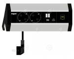 MAGNAT-STRIP - aluminium body in black colour, equipped in 6 modules (313mm) in black colour