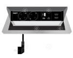 MAGNAT-BOX - INOX stainless steel chassis, 4 modules, strip in black colour equipped in