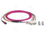 MTP®-F/LC 8-fiber patch cable OM4, LSZH erica-violet, 1m