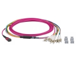 MTP®-F/MTP®-F 12-fiber matrix patch cable OM4, LSZH erica-violet, Code B, 15m