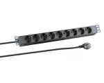 19“ 1U Socket Strip,12 x C13 without Switch, Cable C14