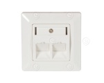 Central plate 45x45mm for 2 keystones, outlet slanted