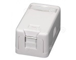 Keystone Distribution box surface mounting, 1-Port, dust protection self-closing