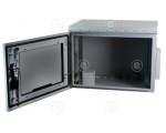 19" Wall Housing IP55, 12U, Glass Door, Depth 600 mm, RAL7035