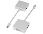 Mini DisplayPort 3-way Adapter, MiniDP -  HDMI+DVI+Displayport Adapter, white