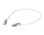 RJ45 Patch cable S/FTP,Cat.6A, 26AWG BC,LSZH, 3,0m, white, lockable (blue)