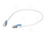 RJ45 Patch cable S/FTP,Cat.6A, 26AWG BC,LSZH, 2,0m, white, lockable (blue)