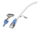 Vahekaabel CAT6A S/FTP 10G 5,0m valge, lukustatavate siniste pistikutega ( ilma võtmeta)                                                                                                                        