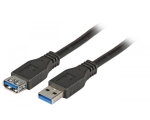 USB3.0 connection cable A-A pl-pl 5,0m black, Prem
