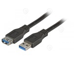 USB3.2 Gen1. 5Gbit 3A Connection Cable C-C, M-M, 0.5m, black, Premium