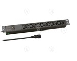 PDU 12xSchuko ,ampermeter, IP func, 3m -IEC60309 , length 732mm       