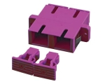 Fibre optic adapter SC-DX to SC-DX (with flange) ceramic ferrule multimode OM4, plastic erica violet