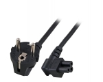 Power Cable CEE7/7 90° - C13 180°, Black 0,75m