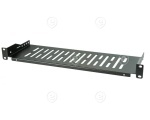 19" 1U Fixed Shelf, MD 550..650 mm, 120 kg, CD 600, RAL7035