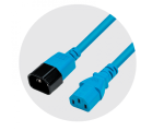 Power Cable Schuko 180°-C13 18 0°, grey, 2 m, 3 x 0.75 mm²