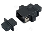 Adapter LC Duplex MM OM4 plastik, keystone adapterile, värvus violetne                                                                                                              