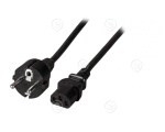 Extension Cable C20 180° - C13 180°, Black, 1.8 m, 3 x 1.00 mm²