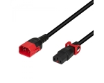 Extension Cable C20 180° - C19 180° with IEC Lock, black 2m