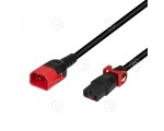 Power Cable CEE7/3 90° - C13 180°, red, 1.8 m, 3 x 0.75 mm²