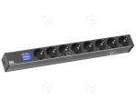 PDU 9xSchuco, 16A, cord 2m Schuko plug, RAL7035  