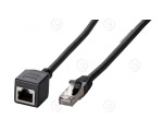 RJ45 patch cable extension Cat.6A, S/FTP, AWG26, black 5,0m