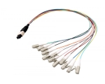 MTP®-F/LC/APC 12-fiber patch cable OS2, LSZH yellow, 3m