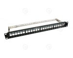 Patchpanel STP 24xRJ45 Cat.6A, 19“ 1U, RAL9005 black