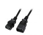 1.0m UltraFlex power cable C13(180°) to C14 (180°) H05VV-F 3x0.75mm², black