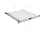 19" 1U Pull-Out Shelf, MD 350..450 mm, Max. Load 30 kg, CD 600, RAL7035