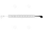 PDU 9xSchuko red outlets, C14 connector, 2m, RAL9005