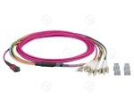 MTP®-F/MTP®-F 12-fiber matrix patch cable OM4, LSZH erica-violet, Code B, 1,0m