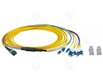 MTP®-F/LC 8-fiber patch cable OS2, LSZH yellow, 1m